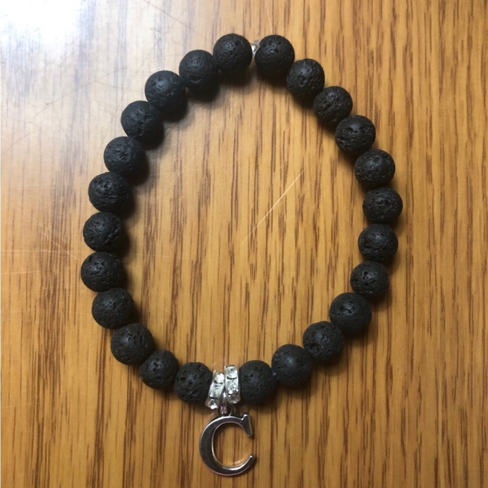 Black initial bracelet
